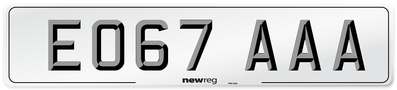 EO67 AAA Number Plate from New Reg